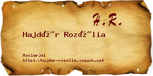 Hajdár Rozália névjegykártya